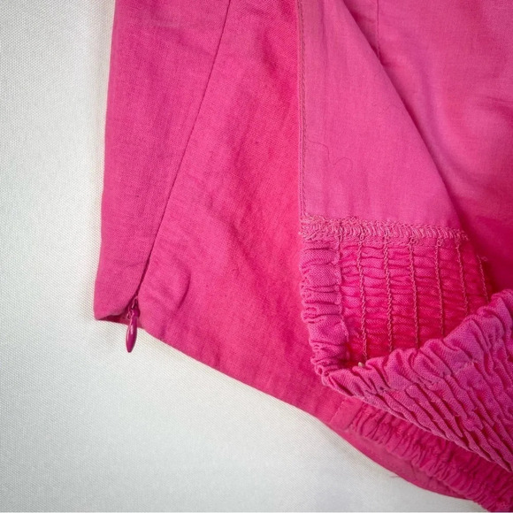NIA Mia Hot Pink Linen Square Halter Corset Crop Top M - Picture 6 of 6